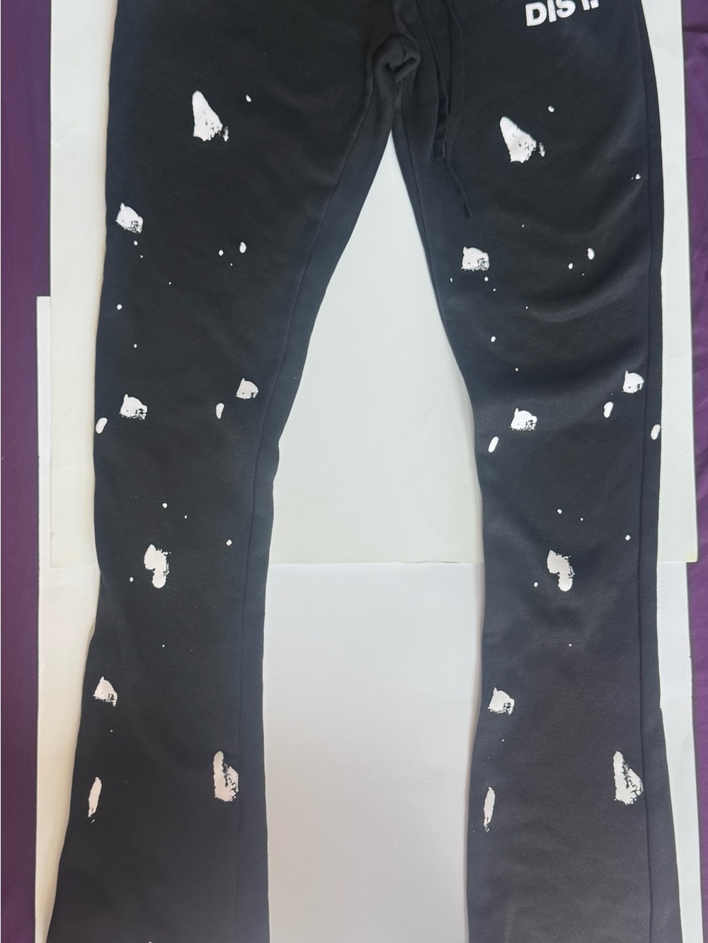 Black Women's Paint-Splatter Jogger Pants
